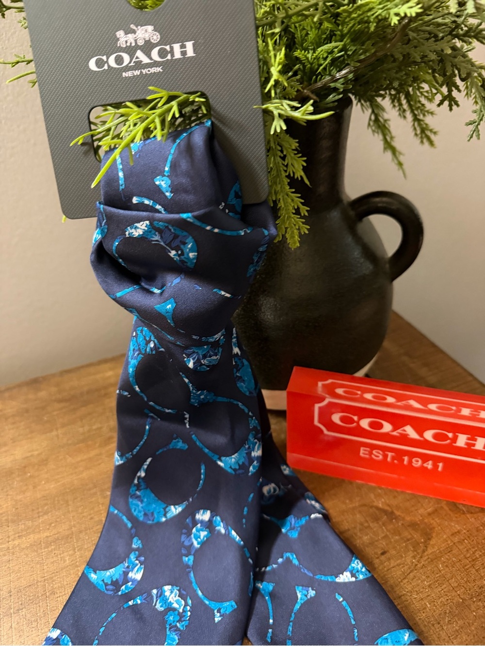 Coach Signature C Rose Meadow Silk Scarf - Picture 2 of 4